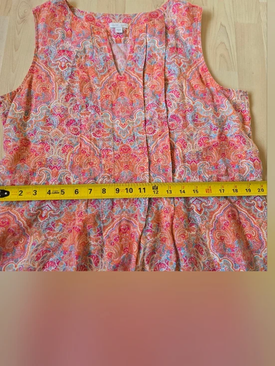 J.Jill Love Linen 100% Linen Paisley Print Dress With Pockets Size Mediun - Picture 9 of 13